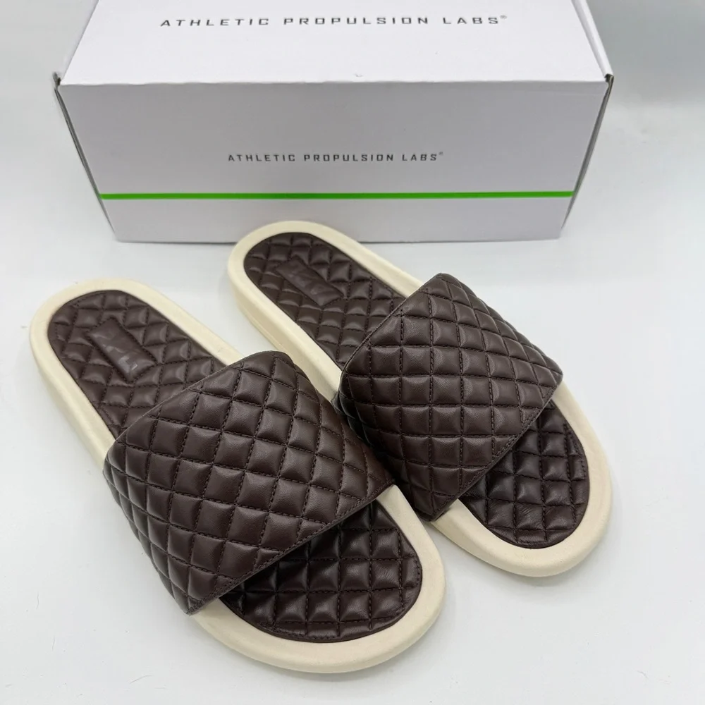 APL Lusso Slide Chocolate Leather/Cream Men's Size 9 Women's Size 10.5 EU 42 NEW
